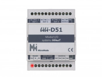 Mod rozszerzeń (5 wej,3 wyj), RS485 BIBI-D51 MICROMADE